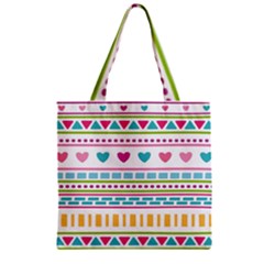 Geometry Line Shape Pattern Zipper Grocery Tote Bag