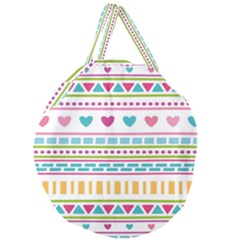 Geometry Line Shape Pattern Giant Round Zipper Tote by Alisyart