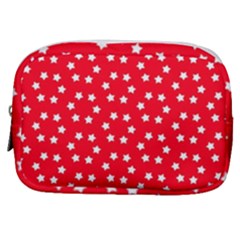 Christmas Pattern White Stars Red Make Up Pouch (small) by Mariart