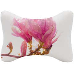 Wild Magnolia Flower, Watercolor Art Seat Head Rest Cushion by picsaspassion