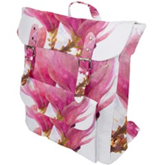 Wild Magnolia Flower, Watercolor Art Buckle Up Backpack by picsaspassion