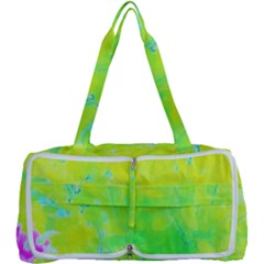 Fluorescent Yellow And Pink Abstract Garden Foliage Multi Function Bag by myrubiogarden