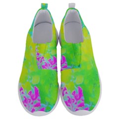 Fluorescent Yellow And Pink Abstract Garden Foliage No Lace Lightweight Shoes by myrubiogarden