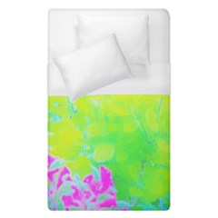 Fluorescent Yellow And Pink Abstract Garden Foliage Duvet Cover (single Size) by myrubiogarden