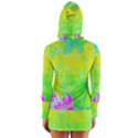Fluorescent Yellow And Pink Abstract Garden Foliage Long Sleeve Hooded T-shirt View2