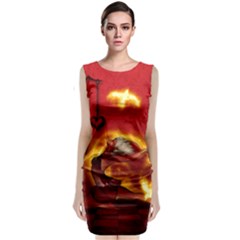 Wonderful Fairy Of The Fire With Fire Birds Classic Sleeveless Midi Dress by FantasyWorld7