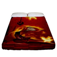 Wonderful Fairy Of The Fire With Fire Birds Fitted Sheet (california King Size) by FantasyWorld7