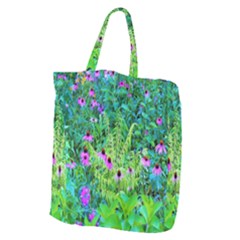 Purple Coneflower Garden With Tiger Eye Tree Giant Grocery Tote by myrubiogarden