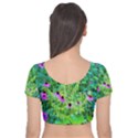 Purple Coneflower Garden With Tiger Eye Tree Velvet Short Sleeve Crop Top  View2