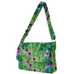 Purple Coneflower Garden With Tiger Eye Tree Full Print Messenger Bag by myrubiogarden