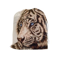 White Tiger Drawstring Pouch (xl)