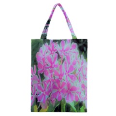 Hot Pink And White Peppermint Twist Garden Phlox Classic Tote Bag by myrubiogarden