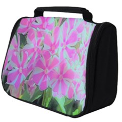 Hot Pink And White Peppermint Twist Garden Phlox Full Print Travel Pouch (big) by myrubiogarden