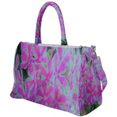 Hot Pink And White Peppermint Twist Garden Phlox Duffel Travel Bag