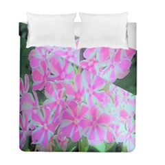 Hot Pink And White Peppermint Twist Garden Phlox Duvet Cover Double Side (full/ Double Size)