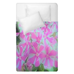 Hot Pink And White Peppermint Twist Garden Phlox Duvet Cover Double Side (single Size)