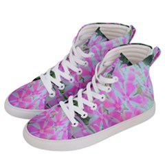 Hot Pink And White Peppermint Twist Garden Phlox Men s Hi-top Skate Sneakers