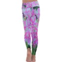 Hot Pink And White Peppermint Twist Garden Phlox Kids  Lightweight Velour Classic Yoga Leggings View4