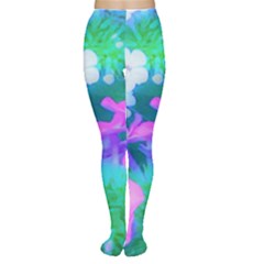 Pink, Green, Blue And White Garden Phlox Flowers Tights