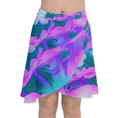 Pink, Green, Blue And White Garden Phlox Flowers Chiffon Wrap Front Skirt by myrubiogarden