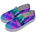 Pink, Green, Blue And White Garden Phlox Flowers Kids  Canvas Slip Ons View2