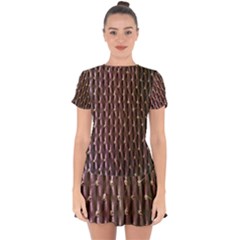 Wordsworth Purple Diamonds Drop Hem Mini Chiffon Dress