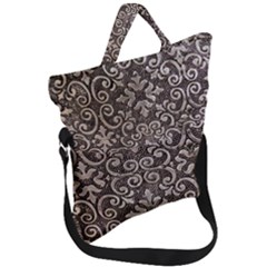 Wordsworth Metallic Pattern Fold Over Handle Tote Bag