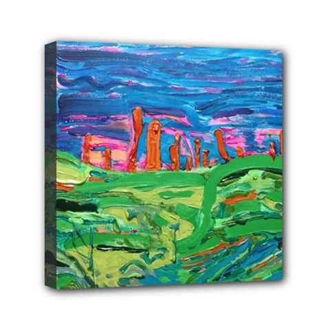 Our Town My Town Mini Canvas 6  X 6  (stretched)