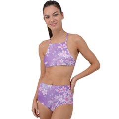 Japanese Sakura Background High Waist Tankini Set by Wegoenart