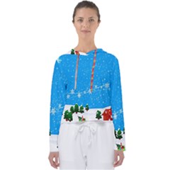 Elf On A Shelf In Sled Snowflakes Women s Slouchy Sweat by Wegoenart