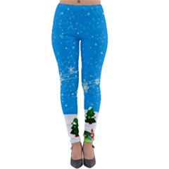 Elf On A Shelf In Sled Snowflakes Lightweight Velour Leggings by Wegoenart