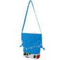 Elf On A Shelf In Sled Snowflakes Folding Shoulder Bag View1