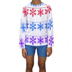 Christmas Snowflake Kids  Long Sleeve Swimwear by Wegoenart