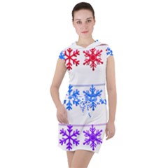 Christmas Snowflake Drawstring Hooded Dress by Wegoenart