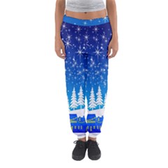 Snowflakes Snowy Landscape Reindeer Women s Jogger Sweatpants by Wegoenart