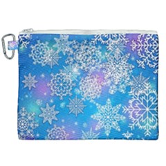 Snowflake Background Blue Purple Canvas Cosmetic Bag (xxl) by Wegoenart