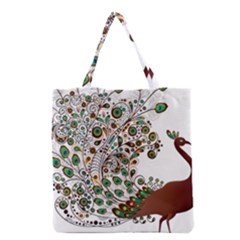 Peacock Graceful Bird Animal Grocery Tote Bag by Wegoenart