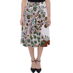 Peacock Graceful Bird Animal Classic Midi Skirt by Wegoenart