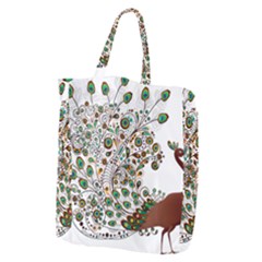 Peacock Graceful Bird Animal Giant Grocery Tote by Wegoenart