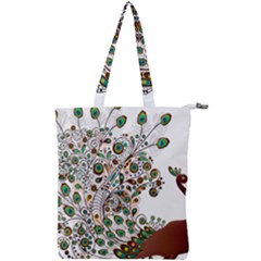 Peacock Graceful Bird Animal Double Zip Up Tote Bag by Wegoenart