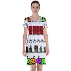 Halloween Borders Trick Or Treat Short Sleeve Nightdress by Wegoenart