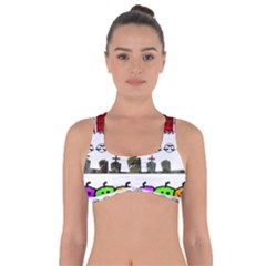 Halloween Borders Trick Or Treat Got No Strings Sports Bra by Wegoenart