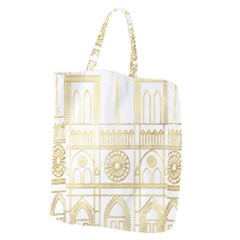 Gold Foil Notre Dame Church Paris Giant Grocery Tote by Wegoenart