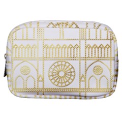 Gold Foil Notre Dame Church Paris Make Up Pouch (small) by Wegoenart