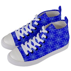 Snowflake Digital Paper Women s Mid-top Canvas Sneakers by Wegoenart