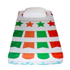 Christmas Bunting Banners Tassel Fitted Sheet (single Size)