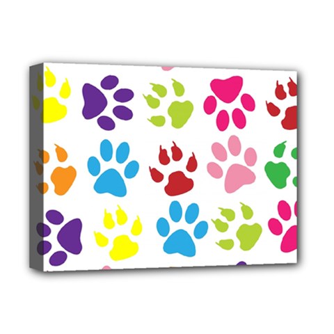 Paw Print Paw Prints Background Deluxe Canvas 16  X 12  (stretched)  by Wegoenart