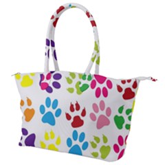 Paw Print Paw Prints Background Canvas Shoulder Bag by Wegoenart