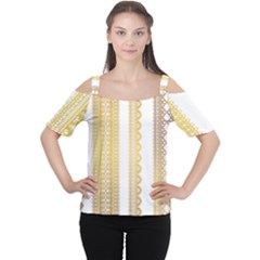 Lace Gold Euclidean Vector Cutout Shoulder Tee