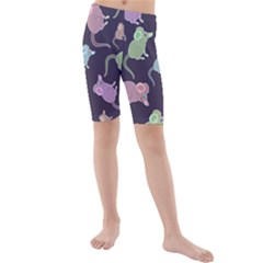 Animals Mouse Cartoon Pet Kids  Mid Length Swim Shorts by Wegoenart